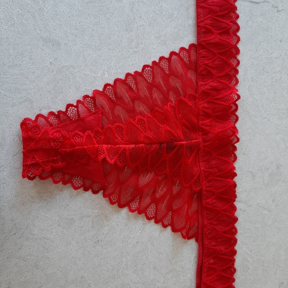 Montelle lacy thong in Sweet Red - Picture 4 of 8